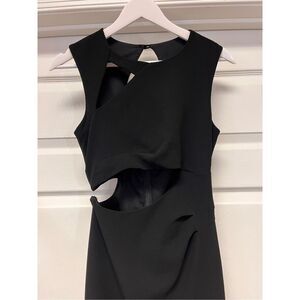 BCBGMAXAXRIA Black Open Side Cut Out Gown Dress sz 0 GORGEOUS